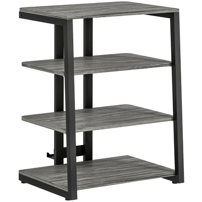 HOMCOM HiFi Stand, with Four Storage Shelves - Dark Grey 