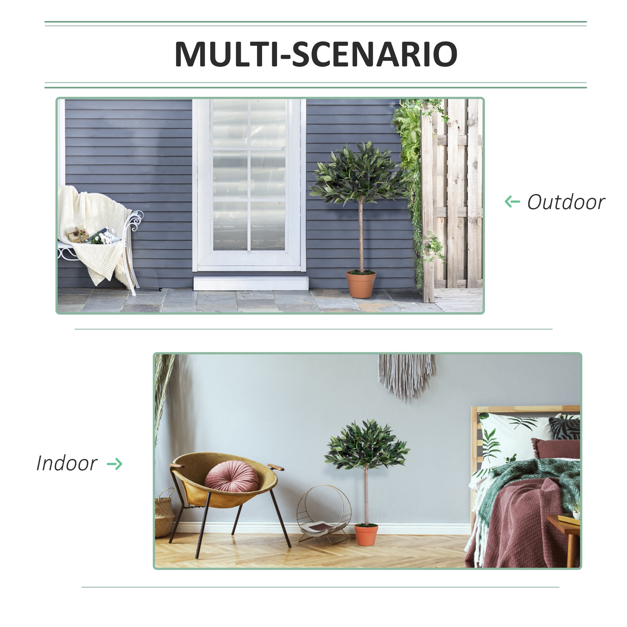 Outsunny 3ft Artificial Olive Tree Indoor Plant Greenery for Home Office Potted in An Orange Pot Set of 2 