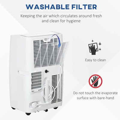 HOMCOM 12000 BTU Air Conditioning Unit, 3-in-1 Portable Air Conditioner, Dehumidifier, Cooling Fan with 3 Speeds, Remote Control, LED Display, 24H Timer, Window Venting Kit, Children Lock, 25m\'c2\'b2 