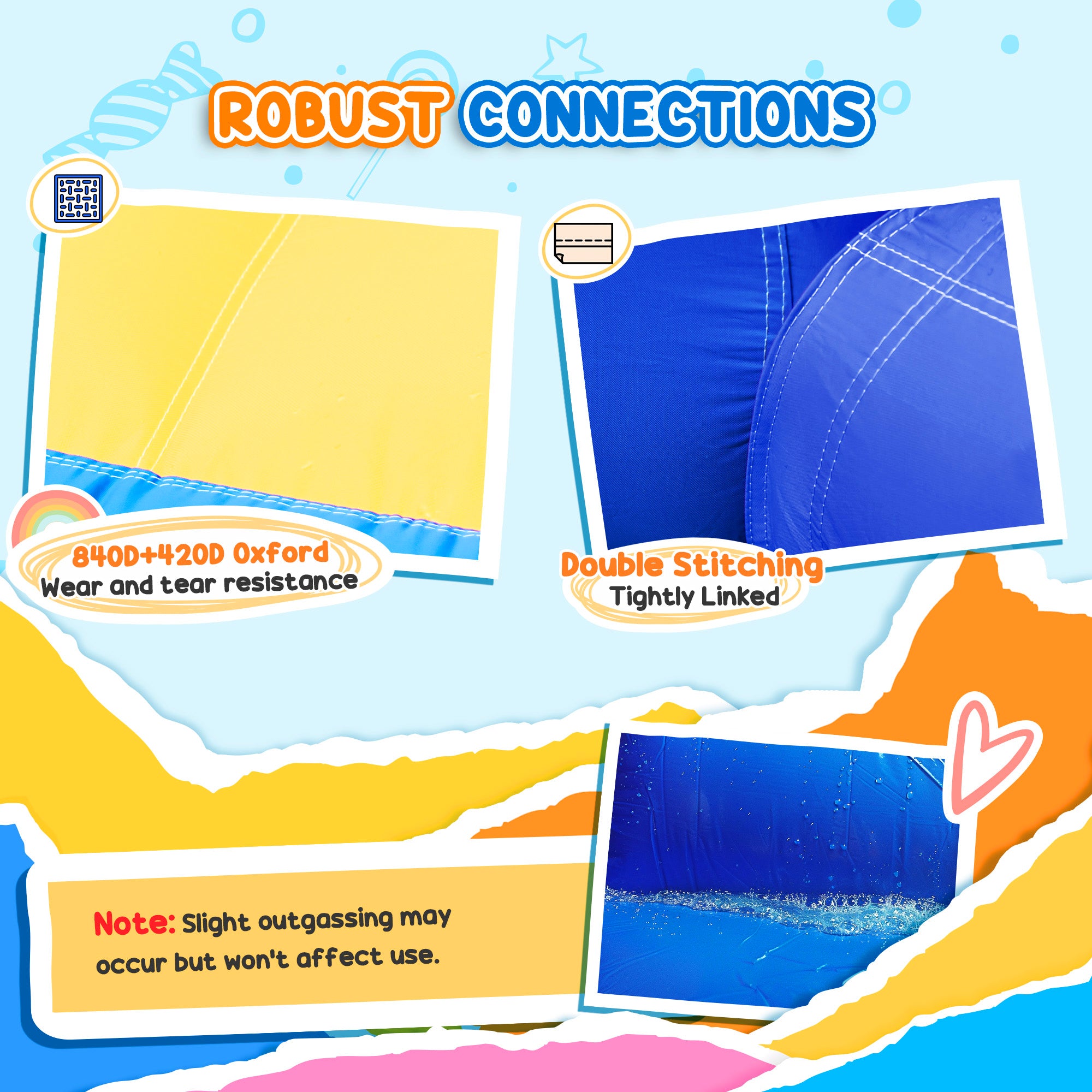 AIYAPLAY Inflatable Bouncy Castle, Kids Water Bounce House 6 in 1 with 550W Blower, 2 Slides for Garden, Party, Outdoor Indoor 