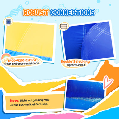 AIYAPLAY Inflatable Bouncy Castle, Kids Water Bounce House 6 in 1 with 550W Blower, 2 Slides for Garden, Party, Outdoor Indoor 