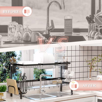 HOMCOM 100cm Modular Over-Sink Drying Rack 