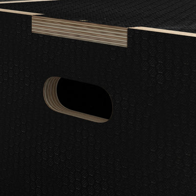 SPORTNOW Multi-Faceted Jump Box, Wooden Step Up Box, for Home, Gym, Exercise, 41/51/61cm - Black 