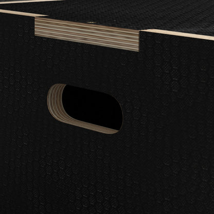 SPORTNOW Multi-Faceted Jump Box, Wooden Step Up Box, for Home, Gym, Exercise, 41/51/61cm - Black 