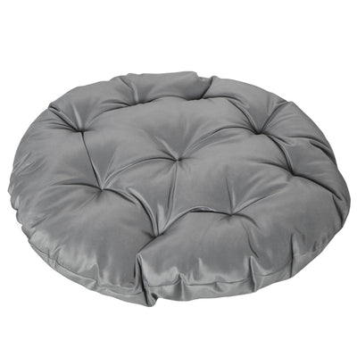 Outsunny 360\'c2\'b0 Swivel Rattan Papasan Moon Bowl Chair Round Lounge Garden Wicker Basket Seat with Padded Cushion Oversized for Outdoor Indoor, Grey 