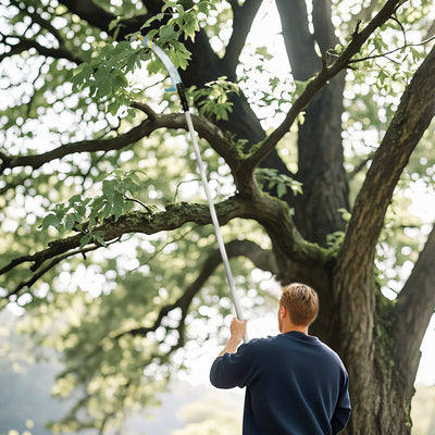 Outsunny 1.8-2.9 m Extendable Tree Pruner, Tree Lopper Long Reach Telescopic with Extendable Handle & 40 cm Saw, Lightweight Manual Pole Saw for High Branches Trimming 