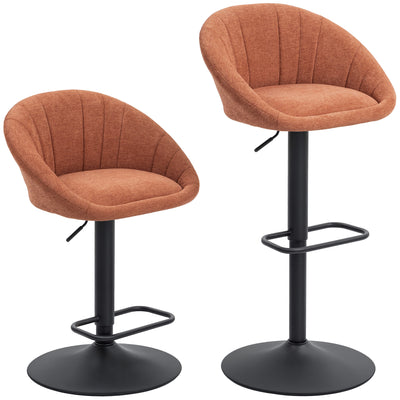 HOMCOM Set of Two Relaxed Tub Bar Stools - Orange 