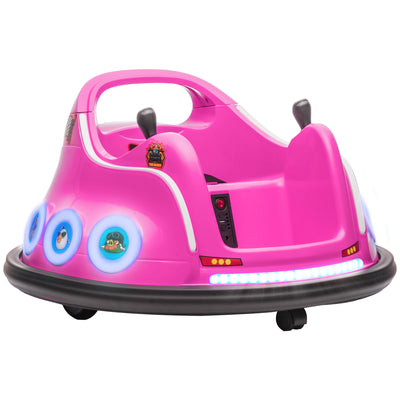 AIYAPLAY Angry Bird Licensed Waltzer Car, 12V Kids Bumper Car w/ Joysticks, Remote, Music LED Lights - Pink 