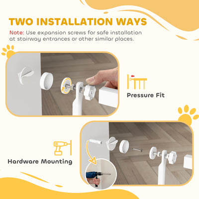 PawHut 180cm Extra Tall Pet Gate with 3.5 cm Narrow Gap, Pressure Mounted No Drilling Cat Gate for Doorways, 76-104cm Width 