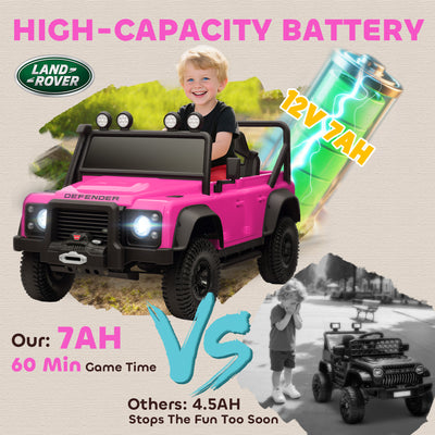 AIYAPLAY Kids Ride On Car with Remote Control, Music, Horn, 4 Spring Suspension Wheels, LED Lights for 3-5 Years Old, Pink 