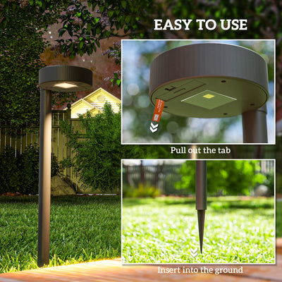 Outsunny Solar Lights Outdoor Garden Stake 8 Pack Pathway Lighting, Solar Stake Lights with Auto On/Off LED, IP44 Waterproof Plastic Outdoor Garden Lighting for Path, Patio and Landscape 