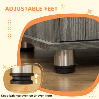 PawHut Dog Crate Table for Medium and Large Dogs with Magnetic Door for Indoor Use, 85 x 55 x 75 cm, Grey 