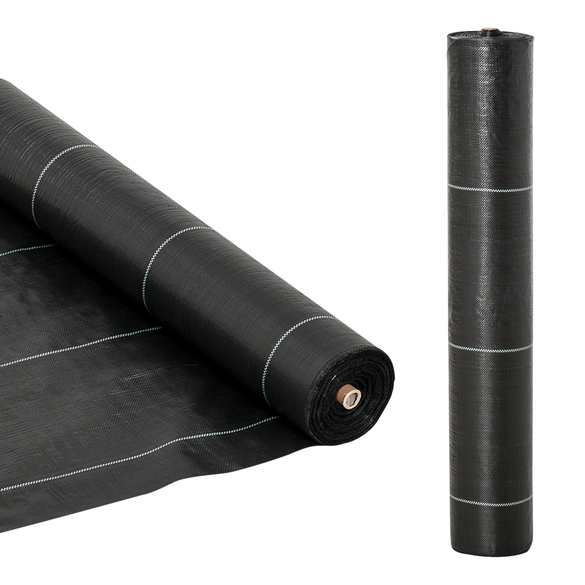 Outsunny 2m x 50m Weed Control Membrane, Heavy Duty Weed Control Barrier Fabric, 90gsm Ground Cover for Patios, Garden, Flower beds, Landscaping 