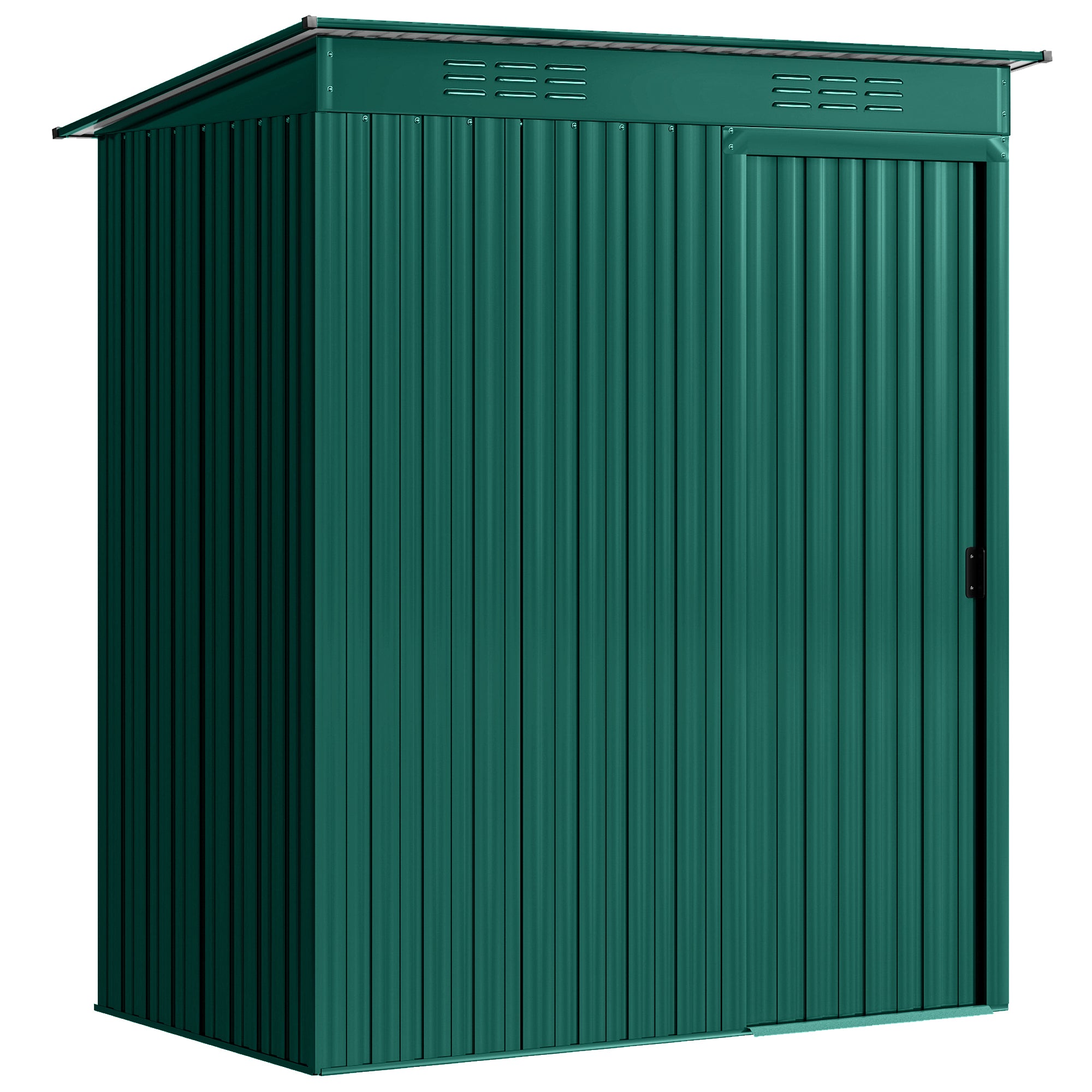 Outsunny 5 x 3.5ft Metal Garden Storage Shed with Effortless Assembly and 2 Pairs of Gloves, Waterproof Outdoor Shed, Green 