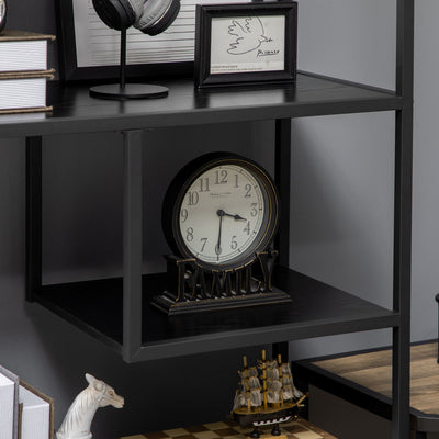 HOMCOM Industrial Accent Display Rack 7 Tier Bookcase, Display Rack for Living Room, Office, Bedroom, Black 