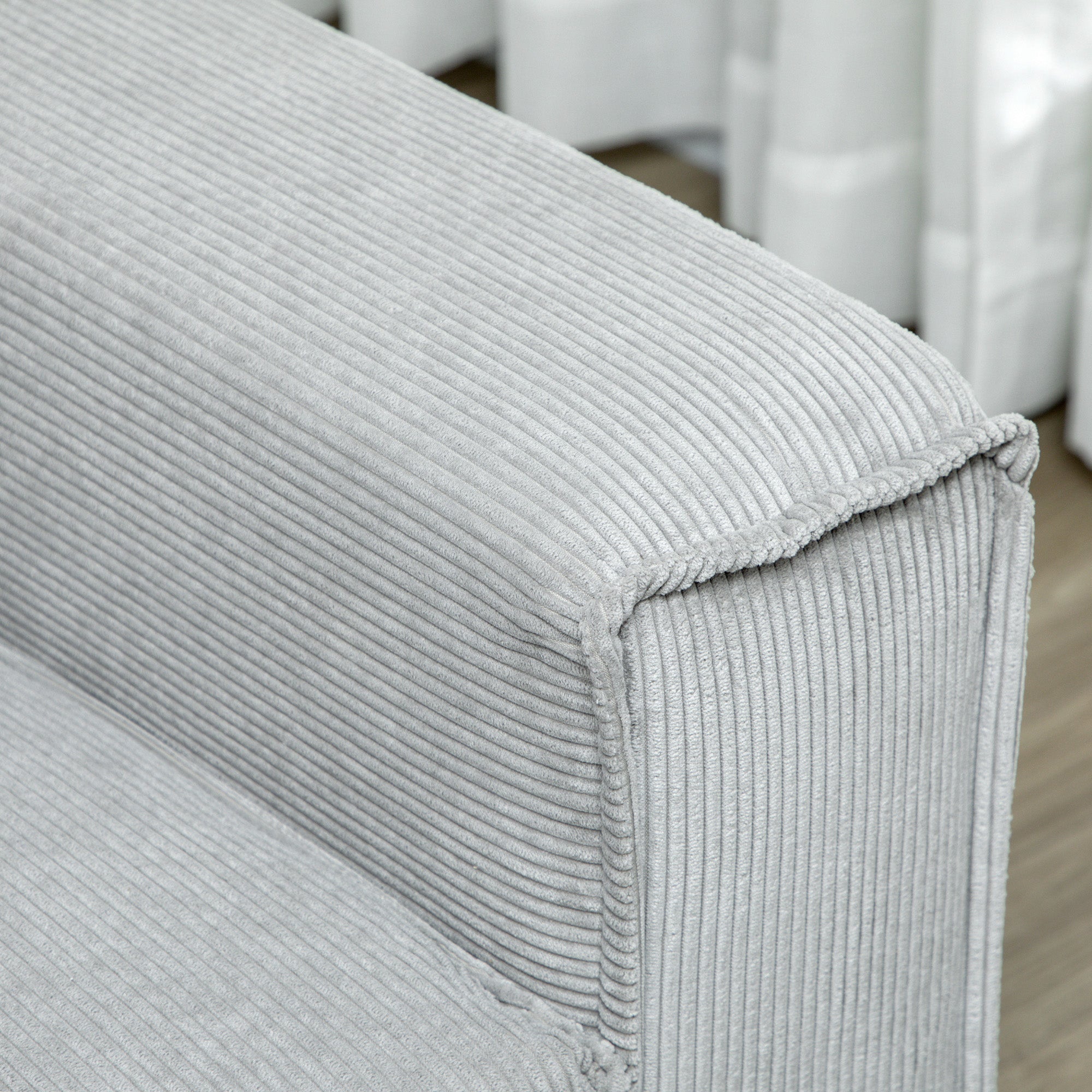 HOMCOM Three-Seater Corduroy - Light Grey 