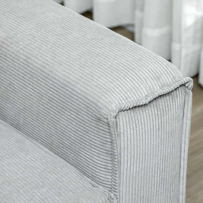 HOMCOM Three-Seater Corduroy - Light Grey 
