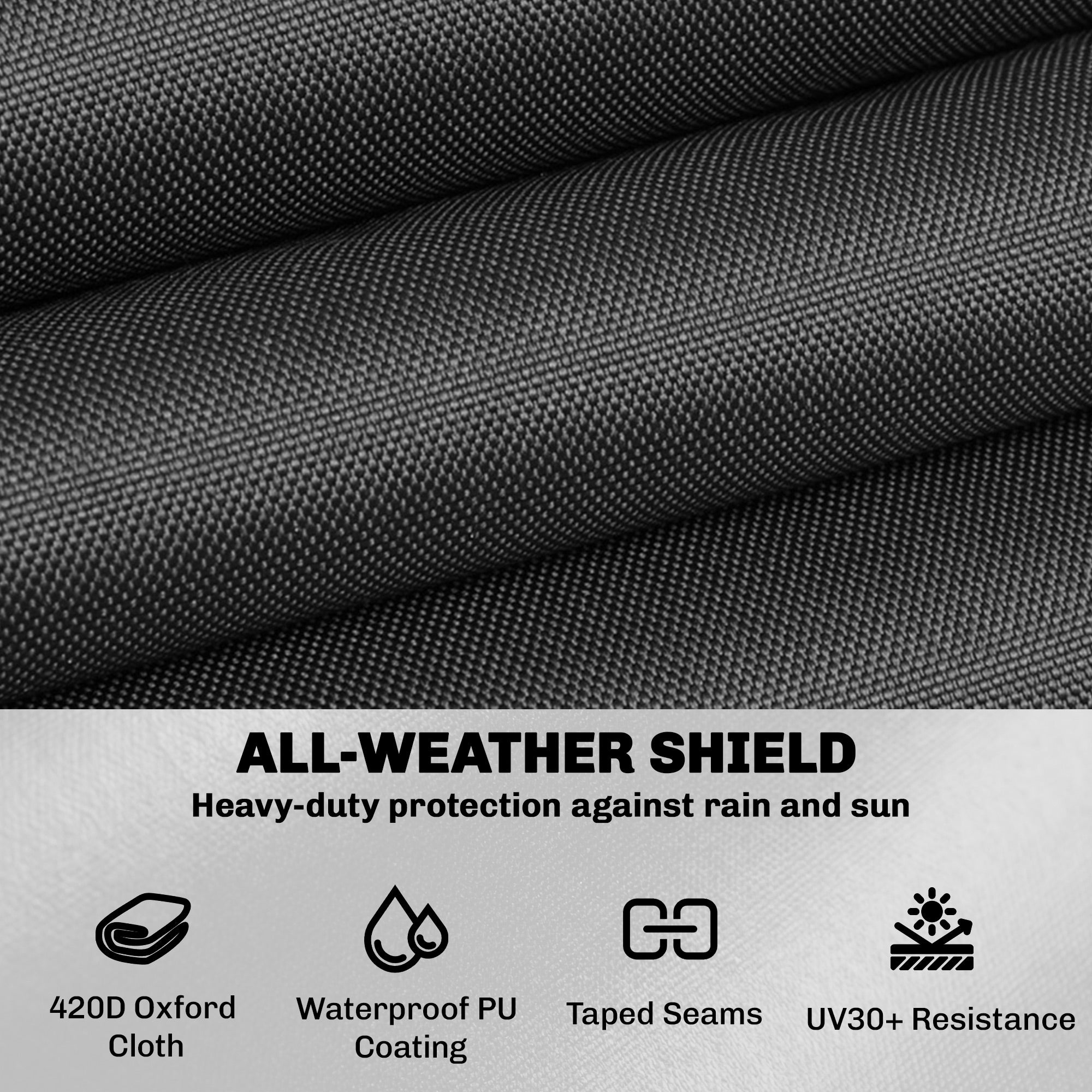 Outsunny Garden Furniture Cover, Waterproof Patio Furniture Cover with Air Vent, 420D Oxford Fabric, 125 x 125 x 74 cm, Black 