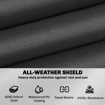 Outsunny Garden Furniture Cover, Waterproof Patio Furniture Cover with Air Vent, 420D Oxford Fabric, 125 x 125 x 74 cm, Black 