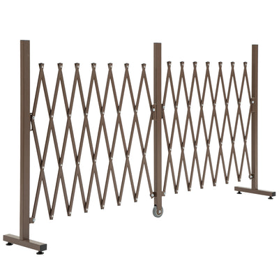 Outsunny Expanding Trellis Fence Freestanding Movable Fence Foldable Garden Screen Panel Aluminium, 405cm x 103.5cm, Dark Brown 