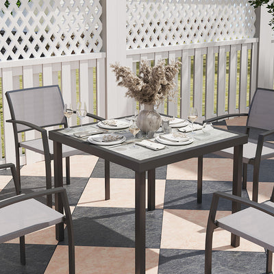 Outsunny Five-Piece Outdoor Garden Dining Set - Grey 