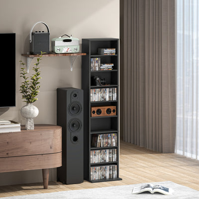 HOMCOM 260 Narrow CD Storage Unit - Black 