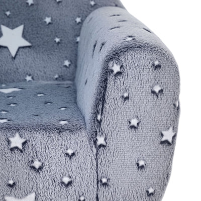 AIYAPLAY Kids Armchair, Glow in the Dark Chair with Star Design for Bedroom, Playroom, Kids Room, Grey 