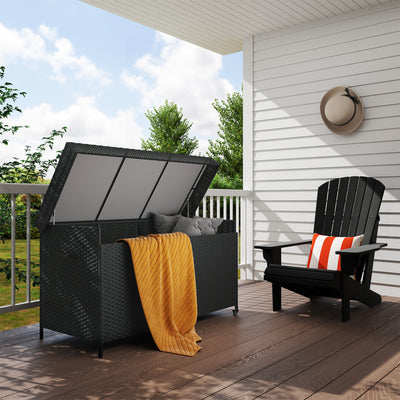 Outsunny 627 L Rattan Storage Box - Black 