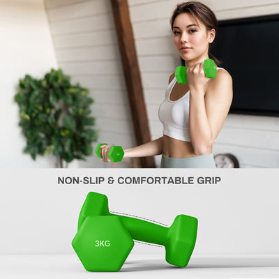 SPORTNOW 2 x 1kg, 2 x 2kg, 2 x 3kg Dumbbells Set with Dumbbell Rack, Hand Weights for Home Gym Training 