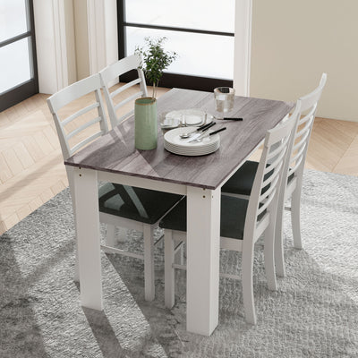 HOMCOM Dining Table for 4-6 People, Kitchen Table with Wood Effect for Dining Room, Grey 