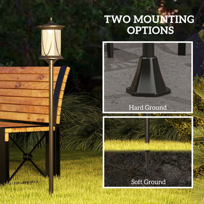 Outsunny Solar Lamp Post Light, 1.3 M LED Outdoor Street Light, Waterproof IP44 for Patio, Garden, Pathway, Cool White 