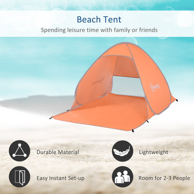 Outsunny 2 Person Pop Up UV Shelter Shade-Orange 