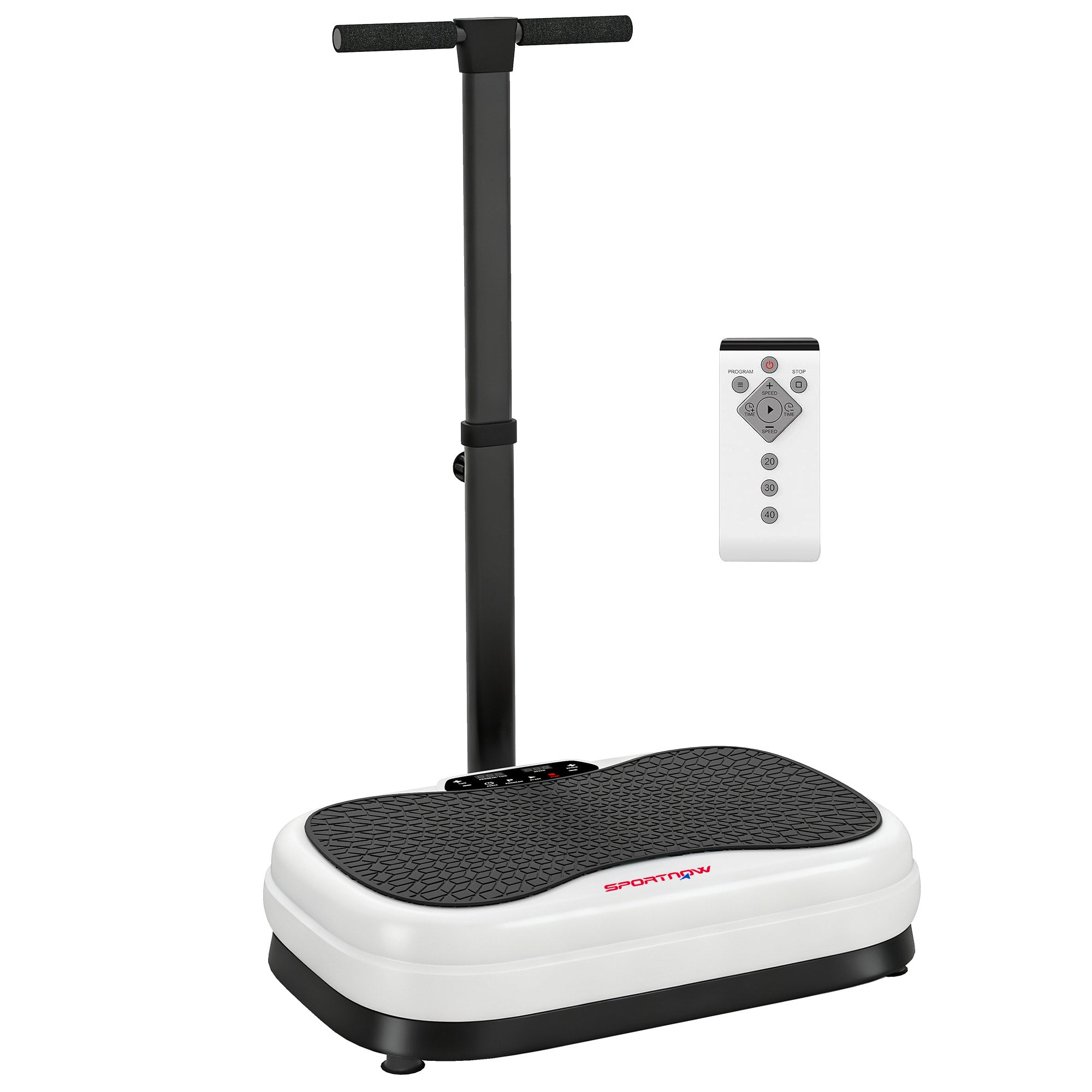 SPORTNOW Vibration Plate, with Adjustable/Removable Handle, Preset Modes, 50 Speeds 