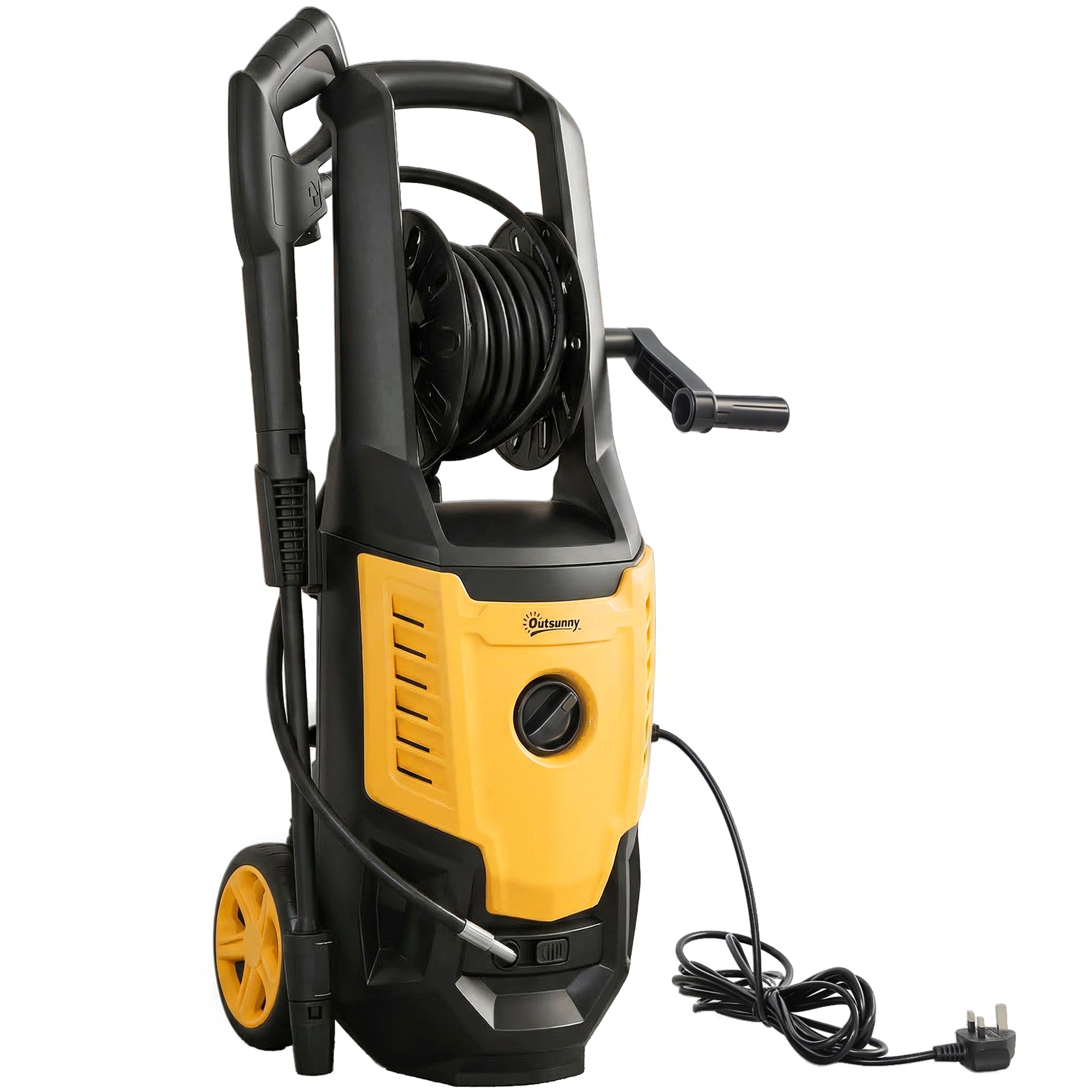 Outsunny 2200W High Pressure Washer, 170 Bar Pressure Washer with Adjustable Nozzle and 6M Hose, 33 x 31.5 x 80.5 cm, Yellow 