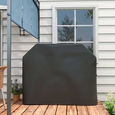 Outsunny 147 x 61cm Plastic Coated Protective Grill Cover - Black 