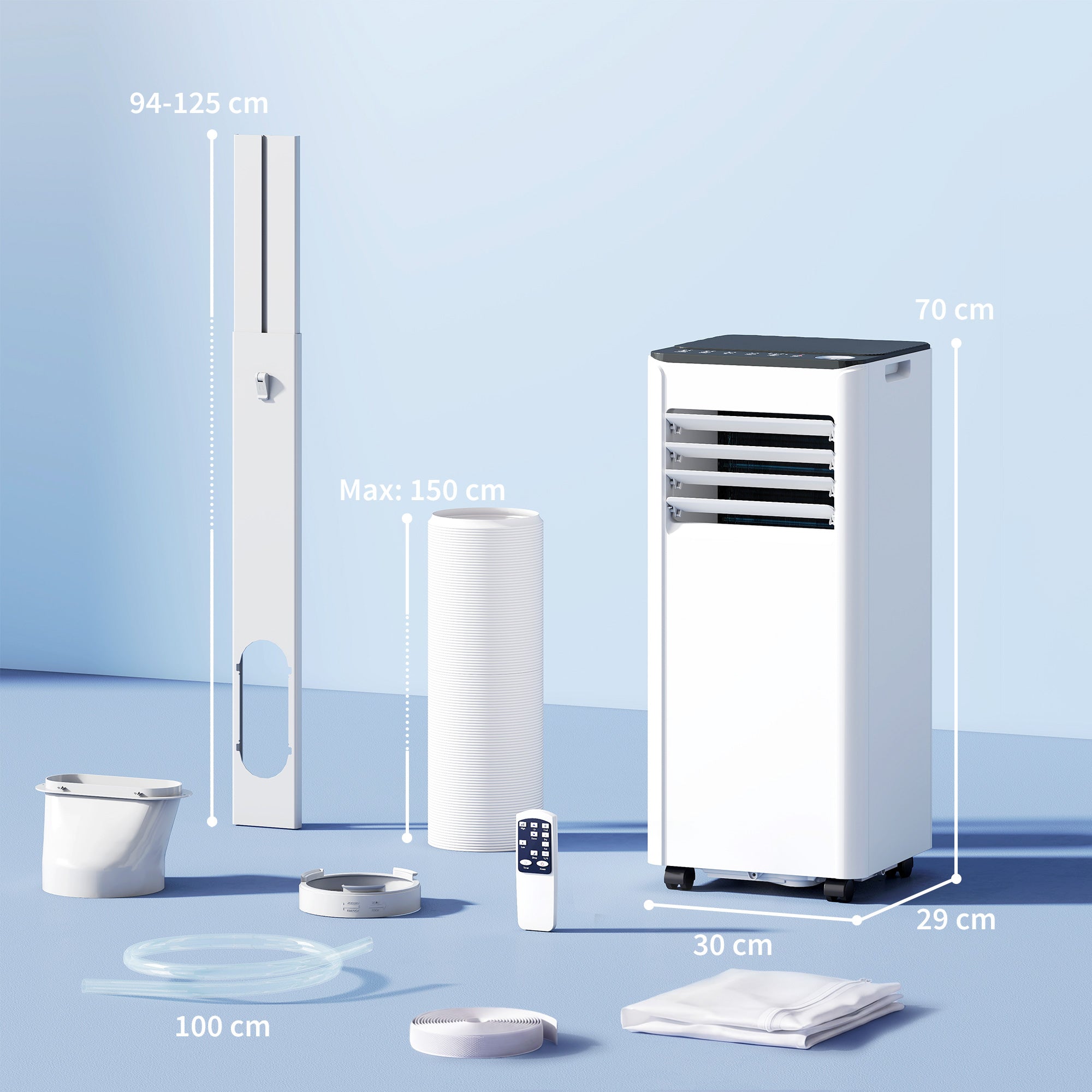 HOMCOM Portable Air Conditioner 5000 BTU, 4-in-1 AC Unit with Cool, Dehumidifier, Fan, Sleep Mode, WiFi Voice Remote Control 