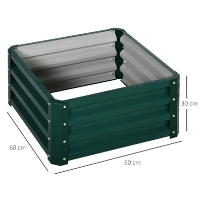 Outsunny Set of Two 60 x 60cm Steel Planter Boxes - Green 