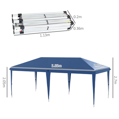 Outsunny 6 x 3(m) Garden Large Gazebo Canopy Waterproof Outdoor Party Tent Marquee 