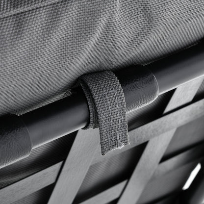 Outsunny Outdoor 3-person Metal Porch Swing Chair Bench, Grey 