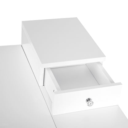 HOMCOM Dressing Table with Flip-up Mirror, Makeup Desk with 2 Drawers, Vanity Table Writing Desk for Bedroom Living Room, White 