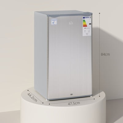 HOMCOM 91L Freestanding Under-Counter Fridge with Lock - Grey 