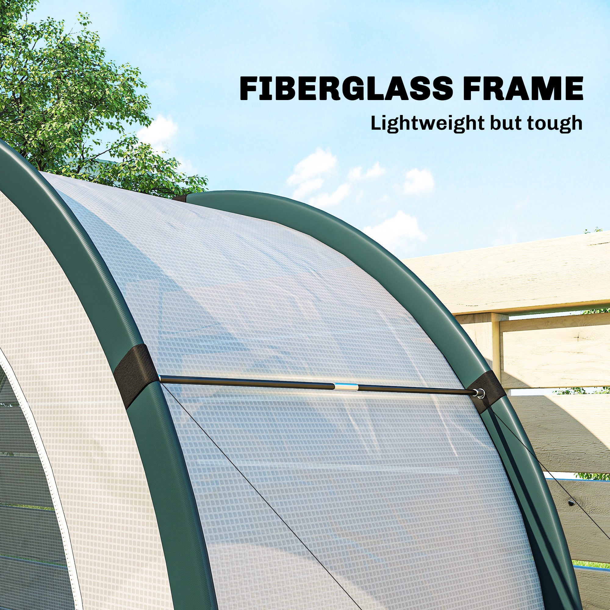 Outsunny Foldable Small Greenhouse, Portable Green House Mini Greenhouse with Zipper Door, PE Base, 200 x 80 x 164 cm, Green 