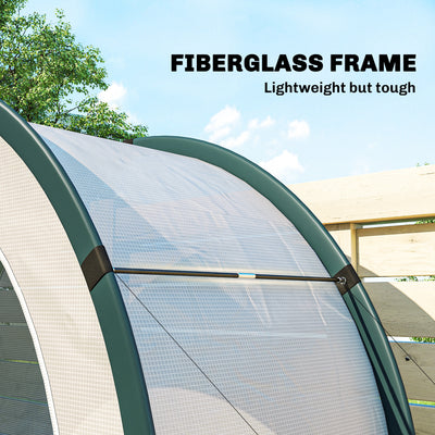 Outsunny Foldable Small Greenhouse, Portable Green House Mini Greenhouse with Zipper Door, PE Base, 200 x 80 x 164 cm, Green 