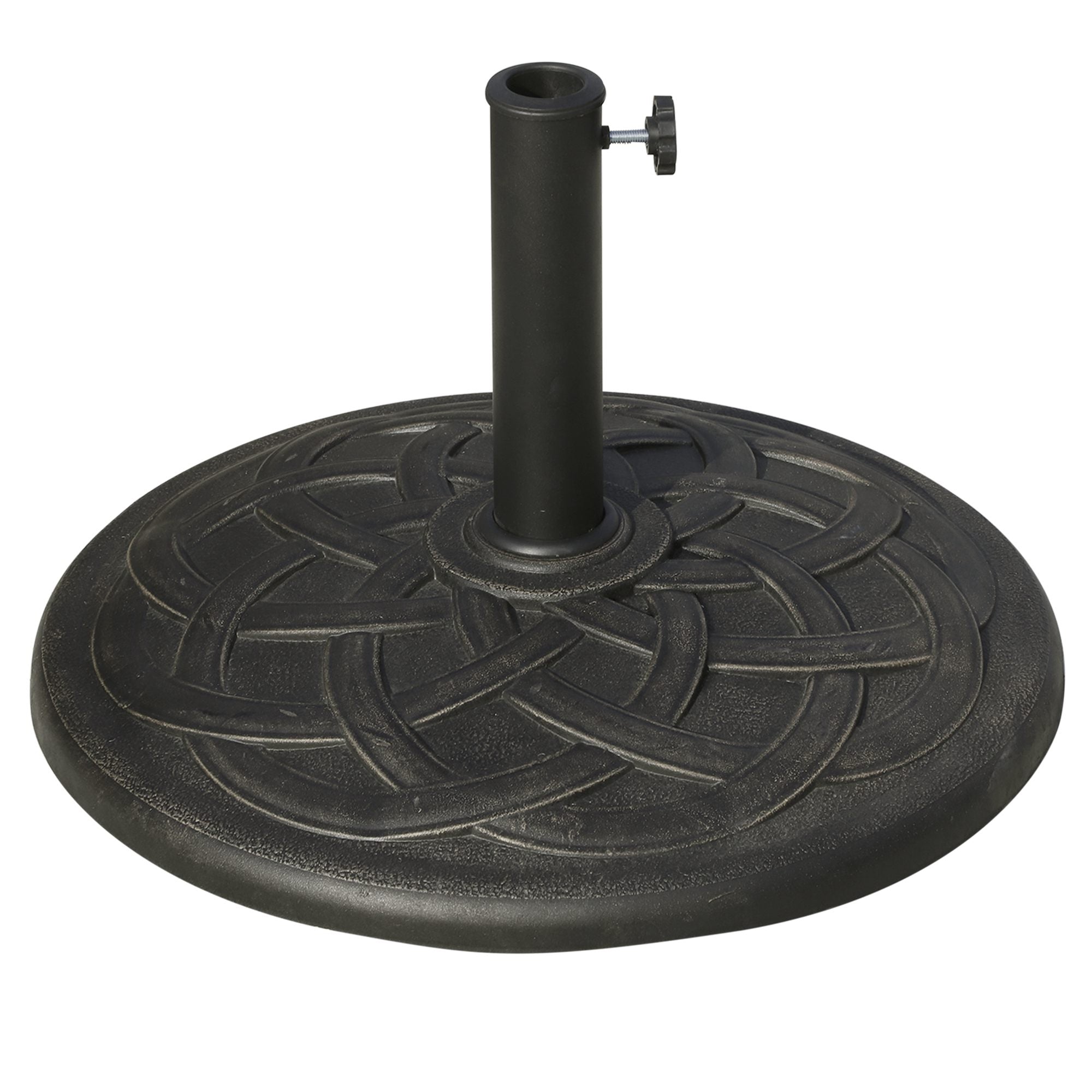Outsunny 19KG Resin Umbrella Base Garden Parasol Base Stand Round Sun Shade Holder Suitable For Pole Between Φ38mm to Φ48mm 