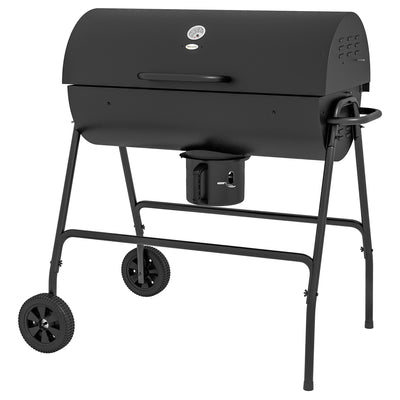 Outsunny Steel Charcoal BBQ, with Ash Catcher and Warming Rack 