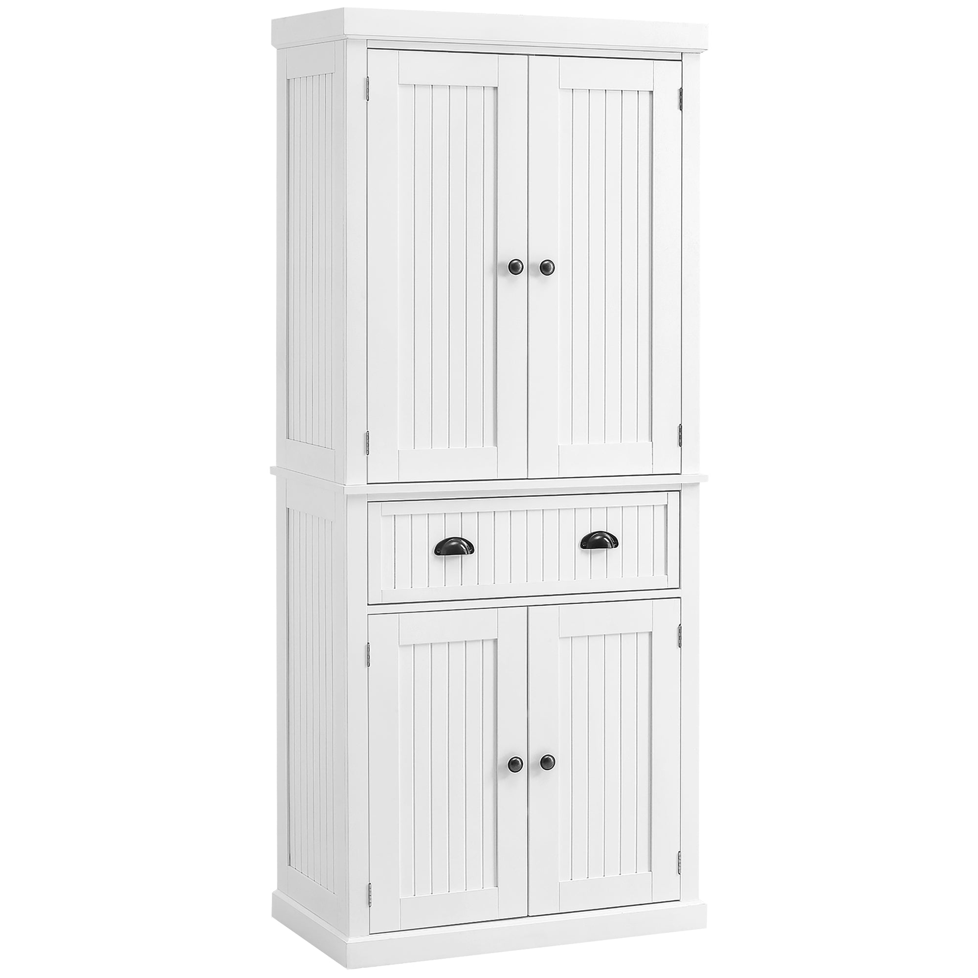HOMCOM Kitchen Storage Cabinet with Drawer and Adjustable Shelves - White 