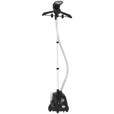 HOMCOM Clothes Steamer with Adjustable Pole Clothes Steamer 11 Steam Levels 41-110 cm Black 