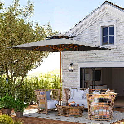 Outsunny 3 m Square Canopy Parasol - Black 