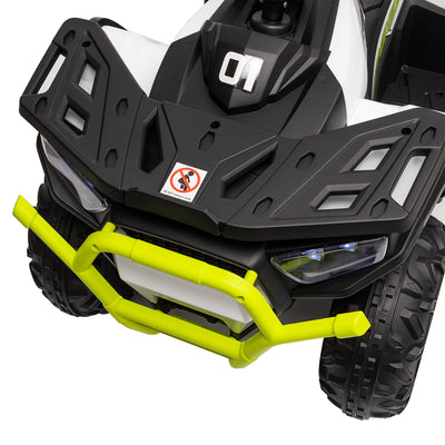 AIYAPLAY 12V Kids Electric Ride on ATV, Battery Powered Quad Bike w/ Spring Suspension, Forward Backward, Storage Basket - Green 