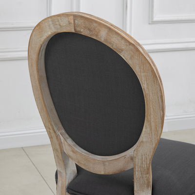 HOMCOM Set of Two French-Inspired Wooden Dining Chairs - Grey 